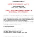 20-11-18 • INCONTRO TECNICO: I SOVESCI, UNO STRUMENTO INSOSTITUIBILE PER LA GESTIONE DELLA FERTILITÀ DEI SUOLI