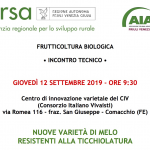 Incontro tecnico: NUOVE VARIETÀ DI MELO RESISTENTI ALLA TICCHIOLATURA