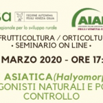 Seminario online – La cimice asiatica (Halyomorpha halys): ciclo, antagonisti naturali e possibilità di controllo