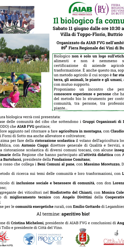 Incontro per tutti – Il biologico fa comunità
