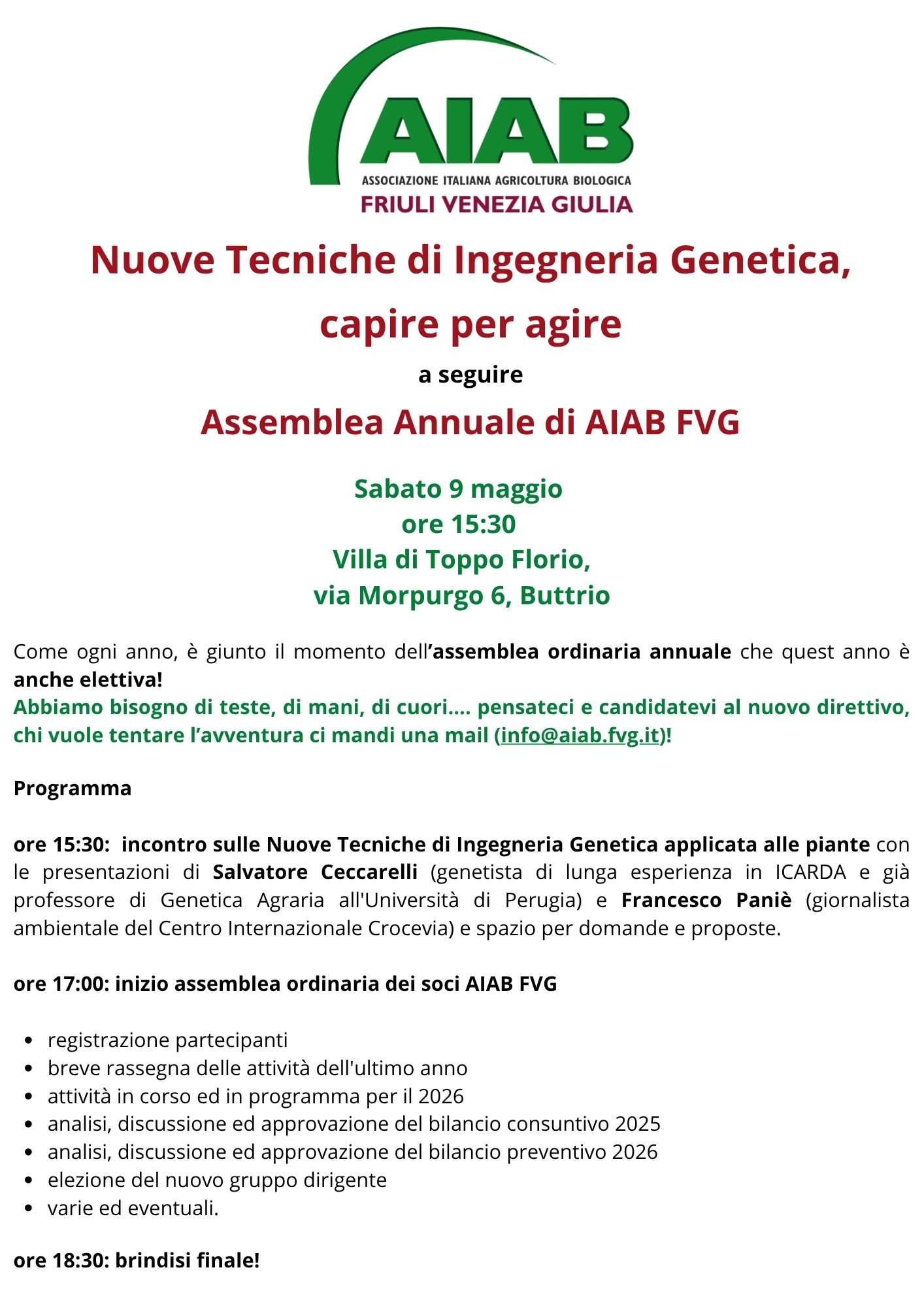 Nuove Tecniche di Ingegneria Genetica, capire per agire